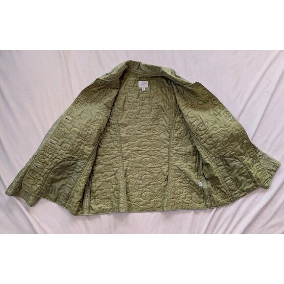 J. Jill Blazer Jacket Quilted Vintage 100% Silk Paisley Embroidery Button Medium - Picture 2 of 10